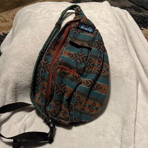 Kavu Tribal Pattern Backpack - Teal and Brown